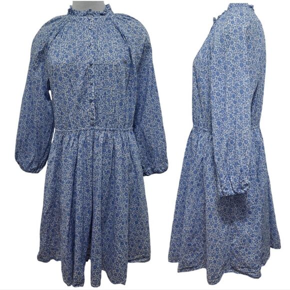 J. Crew Liberty London Blue Floral Dress - Picture 1 of 15